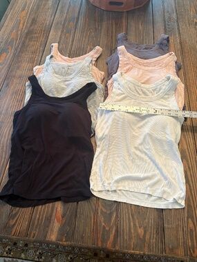 Lot of 6 Support Shelf Tank Top Built In Bra Exercise Workout Gym Sport
